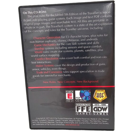 Traveller 5 Science-Fiction Adventure RPG CD-ROM FFE 300 - Picture 2 of 9